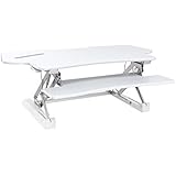 Zeal Desk Pro 48 Tabletop Height Adjustable Sit to Stand Standing Desk Riser Monitor Desk with Keyboard Tray, Dual Monitor Riser, Laptops, Tablets ZD-LD07L (White)