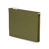 Blue Summit Supplies Extra Capacity Hanging File Folders, 25 Reinforced Hang Folders, Heavy Duty 1 Inch Expansion, Designed for Bulky Files and Charts, Letter Size, Standard Green, 25 Pack