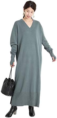 ヴェルメイユ パー イエナ Picea ピセア Vネックロングニットワンピース