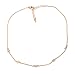Spinningdaisy Crystal Accent Tiny Chain Satellite Choker Necklace (Gold)