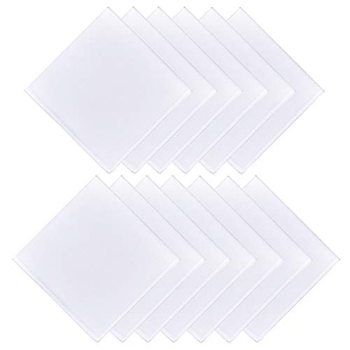 13 Packs Menâ€™s White Pure Cotton Basic Handkerchief/Hankies, Pocket Square