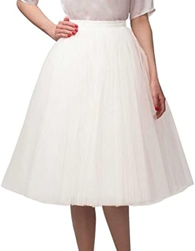 WDPL Women's A Line Short Knee Length Tutu Tulle Prom Party Skirt