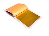 24 Karat Edible Gold Leaf Firm Transfer Sheets by Slofoodgroup (Hard Press Transfer Sheets) 10 Sheets per Book, 3.15 in. by 3. 15 in. Hard Press Transfer Sheets