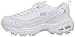 Skechers Sport Women's D'Lites Lace-Up Sneaker, White/Silver, 11 M US