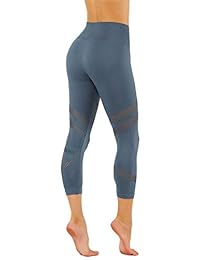 CodeFit Yoga Power Flex Dry-Fit Capri activo con el último tinte desvanecido con pantalones de compresión de malla