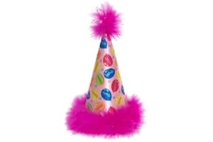 Huxley & Kent Pet Party Hat | Pink Party Time (Small) | Birthday Hat for Dogs and Cats | Adjustable Strap for Comfort and Stability | Perfect for Birthday Party, Adoption Celebration or Gotcha Day