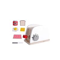 Bread Machine Toy Wooden Mini Simulation Bread Maker Play Kitchen Accessories for Toddlers Costume Role Play School Classroom Educational Toy 1Set