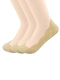 Zando Womens Anti-slip Low Cut Loafer Socks Anti-skidding Lace Hidden No Show Liner Socks D 3 Pairs Nude One Size:8.5
