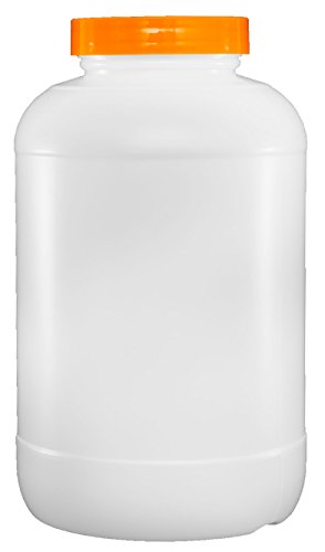 1 gal. Plastic Bar Storage Container w/Orange Lid, Each