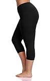 Women's Plus Size Cotton Capri Cropped Leggings Lace Trim Soft Tights Pants