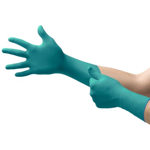 Ansell Microflex 93-260 Guantes Desechables de Nitrilo y Neopreno, Resistentes a Químicos Agresivos, Proteccion Superior con Sensibilidad Tactil Mejorada, Talla M (6 Guantes)
