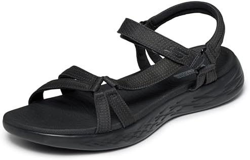 Damen On-the-go 600 Brilliancy Sport Sandalen, Black Textile Trim, 42 EU