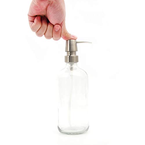 Youngever 3 Pack 16 Ounce Clear Glass Boston Round Bottles with