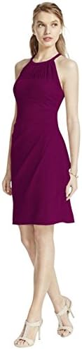 f15612 bridesmaid dress Sleeveless Short Mesh With Side Cascade Style shoulder silhouette tie front Strapless Polka Dot Ball Color:Red as Pics