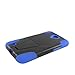 For Samsung Galaxy Mega 6.3 Double Layer Hybrid Stand Cover Case with ApexGears Stylus Pen (Black Blue)