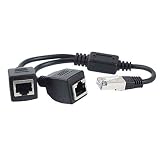 RJ45 Network Splitter Adapter Cable, Coursin RJ45 1 Male to 2 Female Socket Port LAN Ethernet Network Splitter Y Adapter Cable Compatible Cat5, Cat5e, Cat6, Cat7