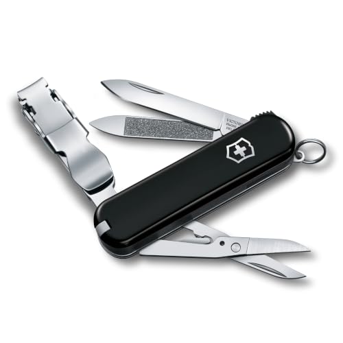 Victorinox Schweizer Taschenmesser, Nail Clip 580, Multitool, Maniküre, Pediküre, 8 Funktionen, Kleine Klinge, Nagelfeile, Schwarz