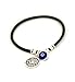 Protection Solomon Seal Coin Charm & Blue Evil Eye Charm Bracelet for Men - Size 8 Inch
