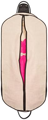 Mainstreet Collection Linen Garment and Dress Bag (Black Moire Trim)