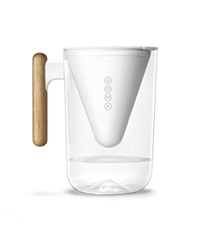 Soma Sustainable Pitcher and Plant-Based Water Filter, White