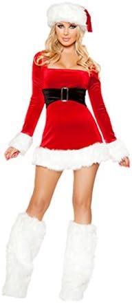 Leright Women's Christmas Costumes Holiday Santa Lingerie Outfits Jingle Dress