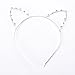 Buytra Women's Girls Rhinestone Crystal Cat Kitty Ears Headband for Party Masquerade Fancy Dress Costume, Gold, Silver, Pack of 2