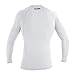 O'Neill Men's Premium Skins Upf 50+ Long Sleeve Rash Guard, White, Large
