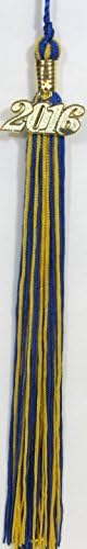 Graduation Tassels with 2016 Year Charm (Royal Blue and Gold)