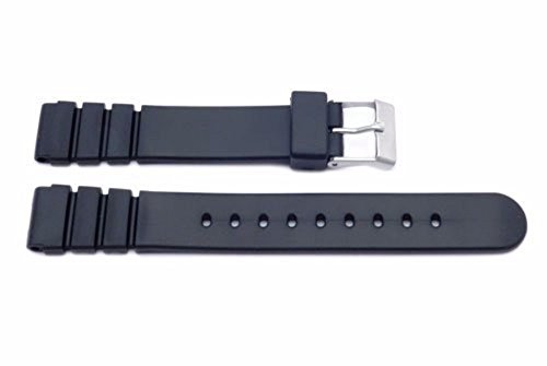14mm Black Rubber Sport Ladies Watch Strap