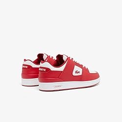 Lacoste Mens Court Cage Sneaker, RED/WHT, 8