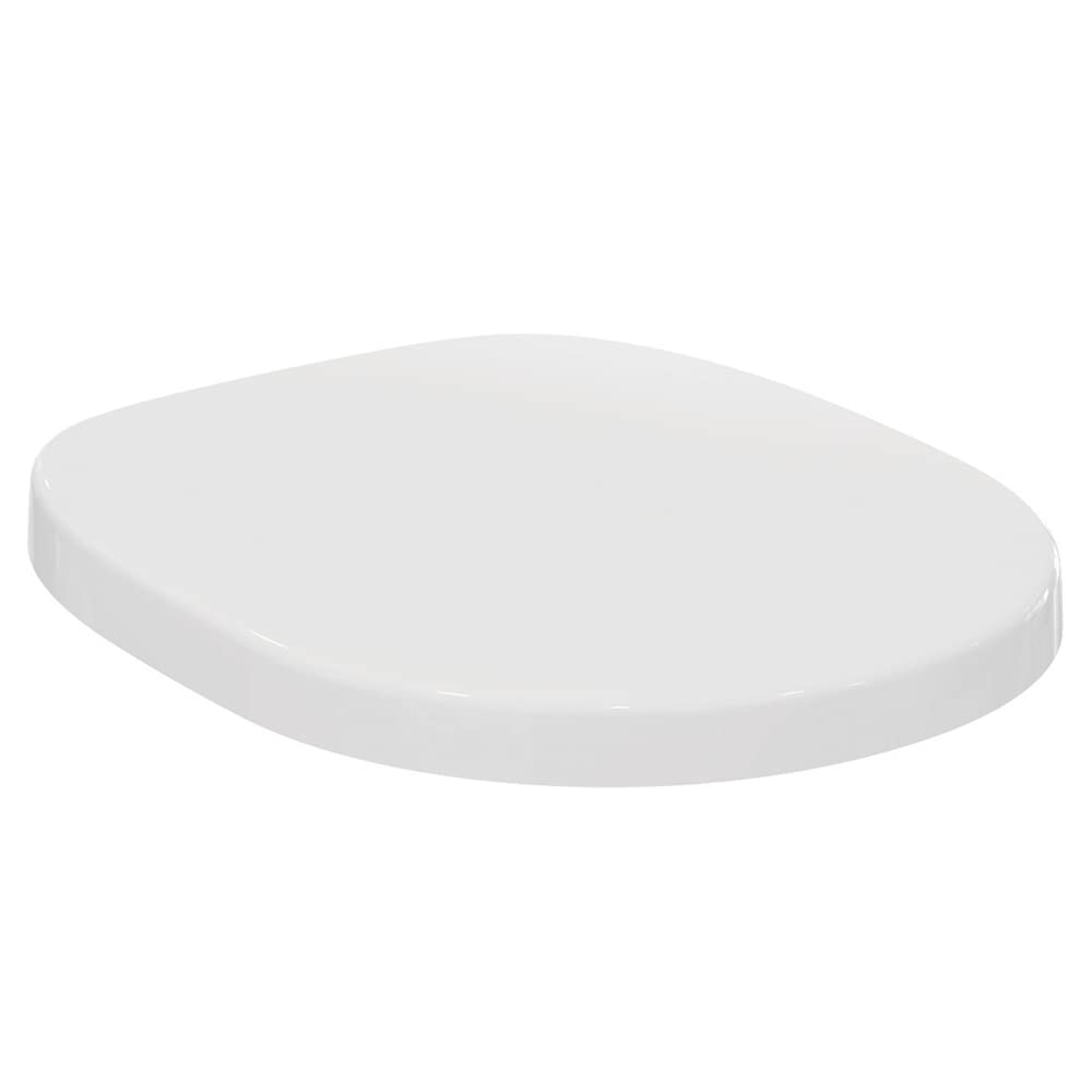 Ideal Standard – Concept Toilet seat and Cover, Wrapover Design, Round, UV-Resistant, Durable, Inclusive Hinge Set, Easy to Install, Scratch-Resistant duroplast, White Glossy