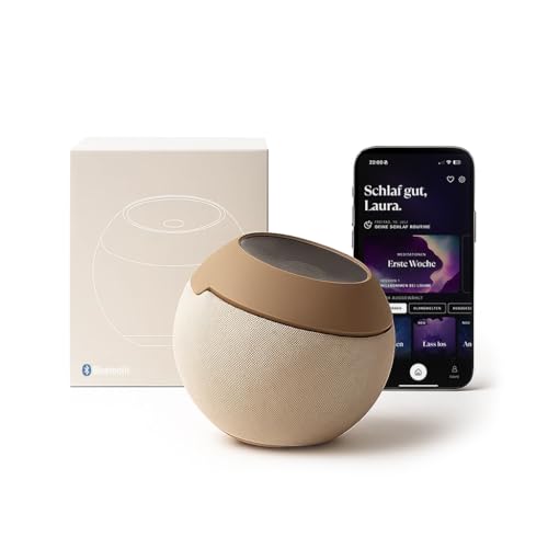 Loume® Einschlafhilfe Mit Rotem Einschlaflicht | Atemtechnik &Amp; Geführte Meditation | Naturklänge Und White Noise | App-Gesteuert Für Besseren Schlaf, Stressabbau Und Innere Ruhe Am Abend