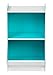 IRIS USA KSB-3BLU 2-Tier Storage Organizer Shelf with Foot Board, 2 Shelves, White/Blue