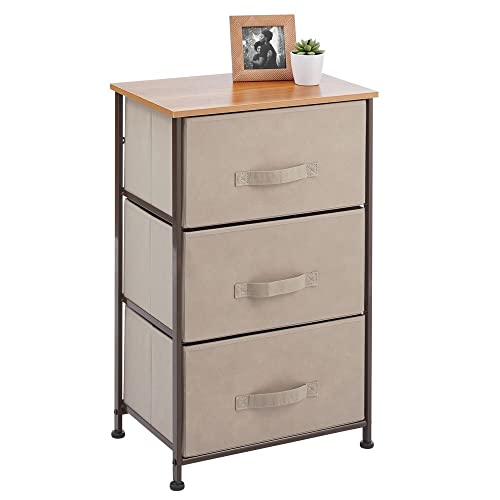 mDesign Storage Dresser End/Side Table Night Stand Furniture Unit Small Standing Organizer for