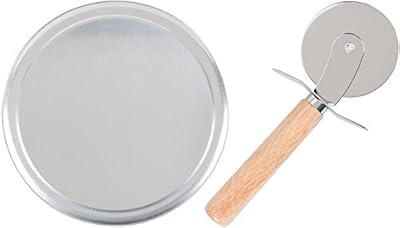 Pizza Pan and Cutter Bakeware Set - Nonstick 12 Inch Round Aluminum Dish and 2 Inch Wheel Kit Brings the Local Parlor to Your Home and Dinner Table