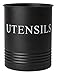 Utensil Holder - Modern Farmhouse Decor for Kitchen and Home - Matte Black Crock Organizer Caddy - Great for Large Cooking Tools and Utensils by H & K Designs