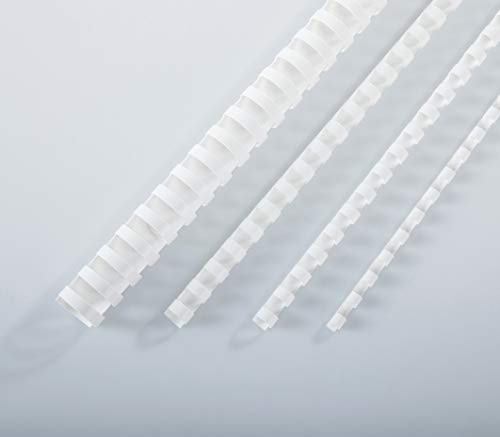 BNC 19 Rings Letter Size Plastic Comb Bindings White Color Pack of 100 6mm (1/4")