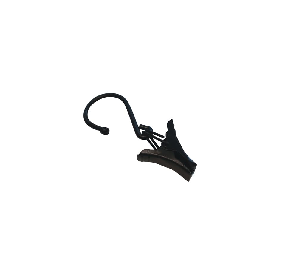 GARDINIA Rope Clips for Rope Tensioning Fittings, for Hanging Curtains and Curtains, Sturdy, Pack of 20, Metal, Matt Black