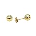 IcedTime 14k Yellow Gold Ball Stud Earrings pushback 3 4 5 6 7 8 10 12 IcedTime 14 MM (4 Millimeters)