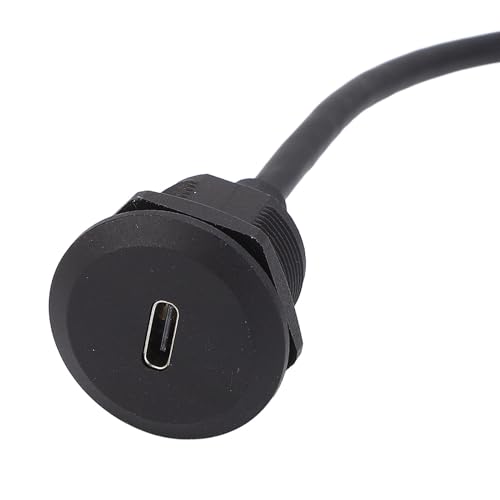 Cable adaptador de montaje empotrado USB 3.0 a USB C, cable corto, cable adaptador extensión para montaje en panel 5 Gbps, adaptador de montaje empotrado tipo C 3.0 macho a hembra, 20 V, 3 A