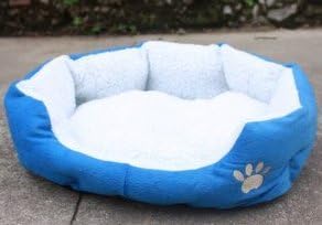 Pet house Soft Warm Indoor Pet Puppy Sherpa Cotton  Bed, blue, 46 x 42cm