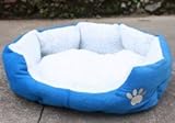Pet house Soft Warm Indoor Pet Puppy Sherpa Cotton  Bed, blue, 46 x 42cm