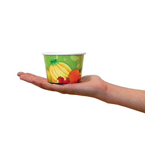 [50 Count] Tropical Paper Ice Cream Cups - 8 oz Fresh Fruit Dessert Bowls Perfect For Yummy Treats! Frozen Dessert Supplies - Thumbnail 3