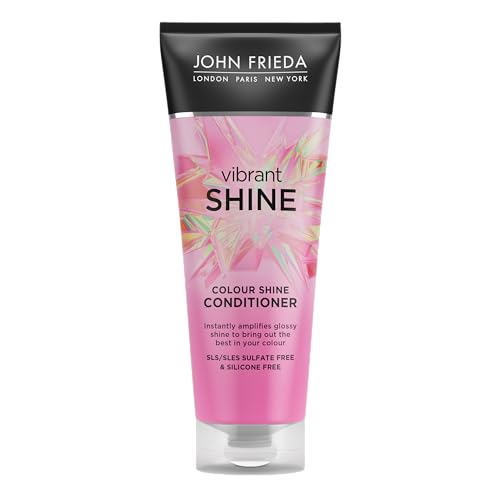 John Frieda Vibrant Shine Color Shine Conditioner 250 ml, Schwereloser Glanz-Conditioner für glänzendes Haar, sulfatfreie und silikonfreie Spülung