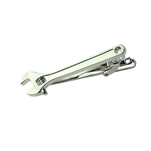 MeShow1 .96 Inches Metal Men's Wrench Spanner Tool Tie Clip Bar with Gift Bag (1Pcs Silver)