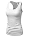 JJ Perfection Women's Knit Racer Back Tank Top White L