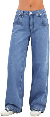 Judy Blue High Waist Wide Leg Jeans, 82642 (0) Dark Blue at Amazon