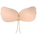 TinyWalnut Women's Strapless Self Adhesive Bra Push Up Invisible Backless Wing Shape with Drawstring