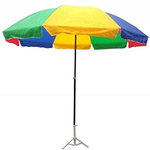 Flmas Outdoor Garden 7 Feet Size with Tripod Stand Umbrella (Multicolor