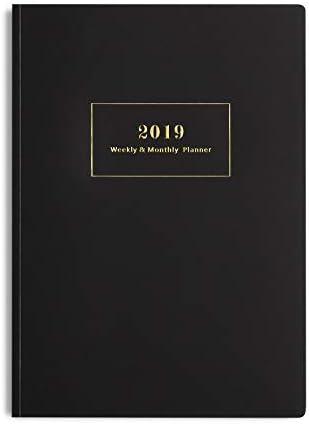 Daily Planner 2019, Weekly Monthly Personal Schedule Calendar Organizer for College Students, Teachers and Business, 7”x10”, Large, Black